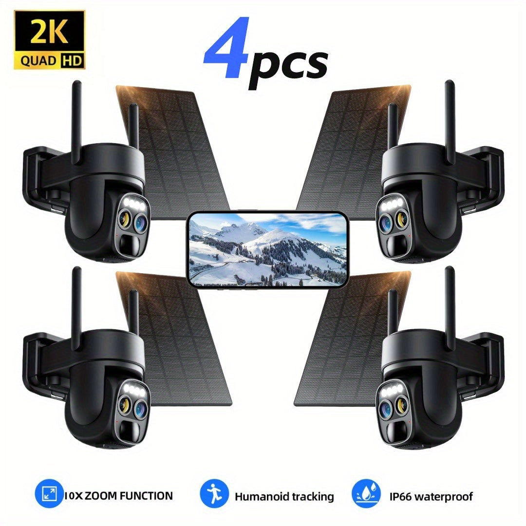 2K Solar Solar Powered WiFi Security Camera – 10X Zoom, 360° View by Snagg An Outdoor Camera