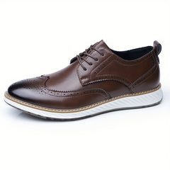 Men’s Business Casual Shoes – Pointed Toe PU Leather Lace-Ups by Snagg A Shoes