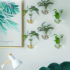 6pcs Glass Hanging Flower Vases – 4.7" by Snagg A Wall Planter