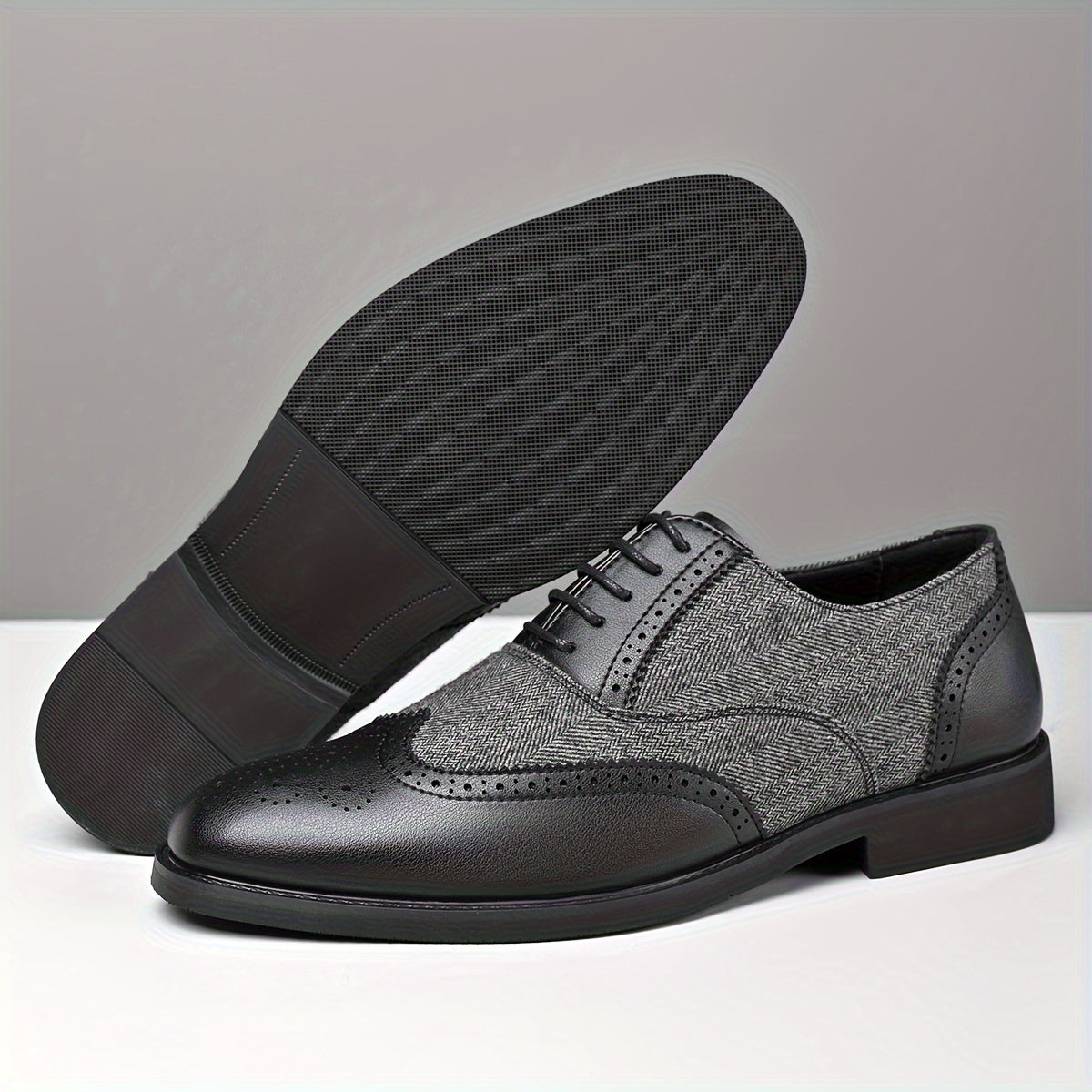 Men’s Casual Business Brogue Oxfords Classic Lace-Up Dress Shoes by Snagg A Shoes