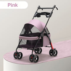 Foldable 4-Wheel Travel Carriage with Mesh Windows by Snagg A Pet Stroller