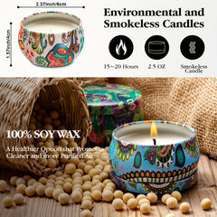 16 Pack Natural Soy Wax Scented Candle Gift Set by Snagg A Candle