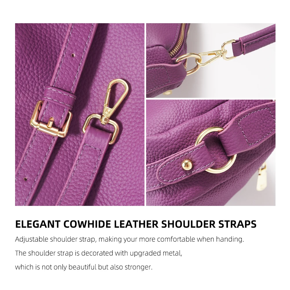 Genuine Leather Pillow Handbag – Simple High-Quality Small Shoulder & Crossbody Bag for Women