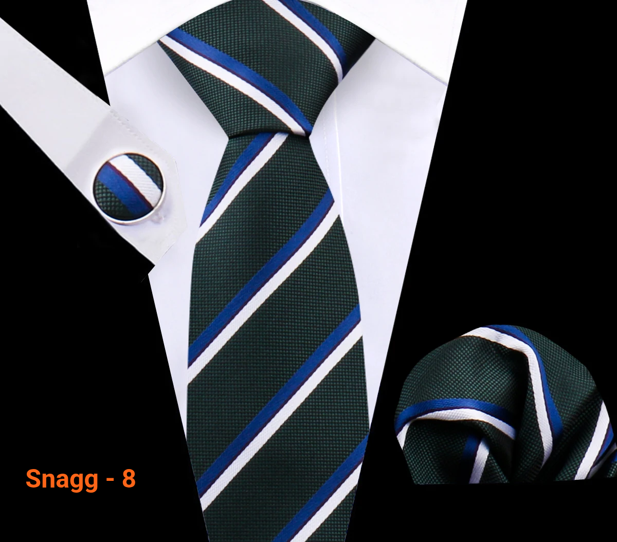 Classic Plaid Tie Set for Men - Necktie with Matching Pocket Square & Cufflinks - Snagg - 8 - Others In Fashion