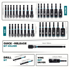 35pcs Magnetic & Deep Nut Driver Set
