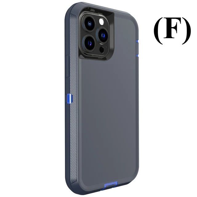 3 IN 1 Heavy Duty Armor Shockproof Dust Proof Case - For iPhone 16 Series - F - Navy Blue / 16Pro - Phone Cases & Covers
