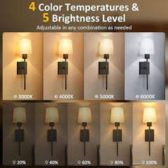 2pcs Black/Gold Wall Lights Rechargeable Battery LED with 3000K–6000K by Snagg A Wall Light