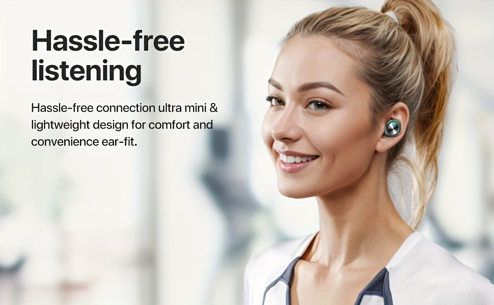 Mini Wireless 5.3 Earbuds | Lightweight In-Ear Headphones with Mic & Charging Case (IPX7) by Snagg An EarBud