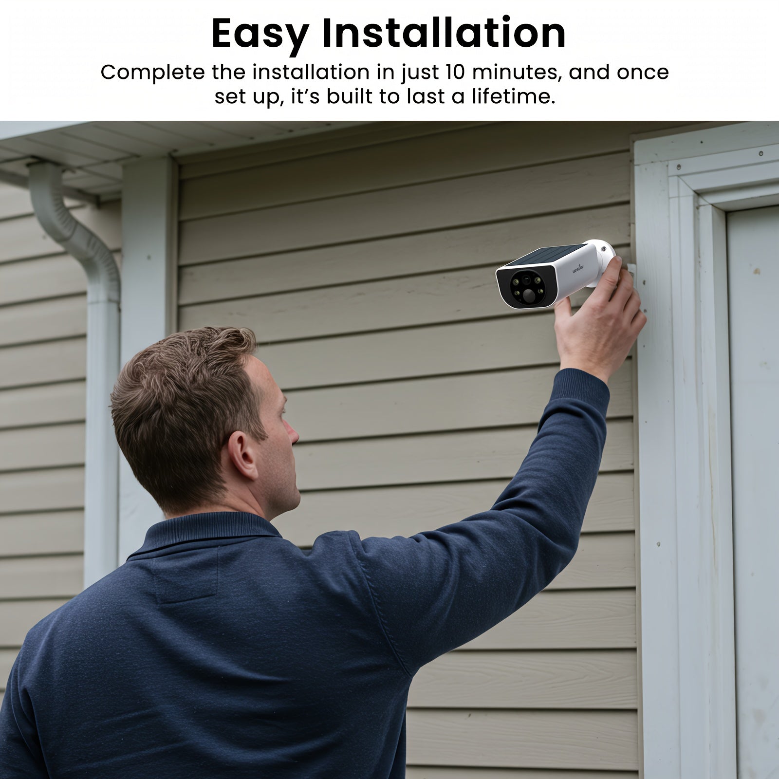 2K Solar Powered Wireless Security Camera Motion Detection & Two-Way Audio by Snagg An Outdoor Camera