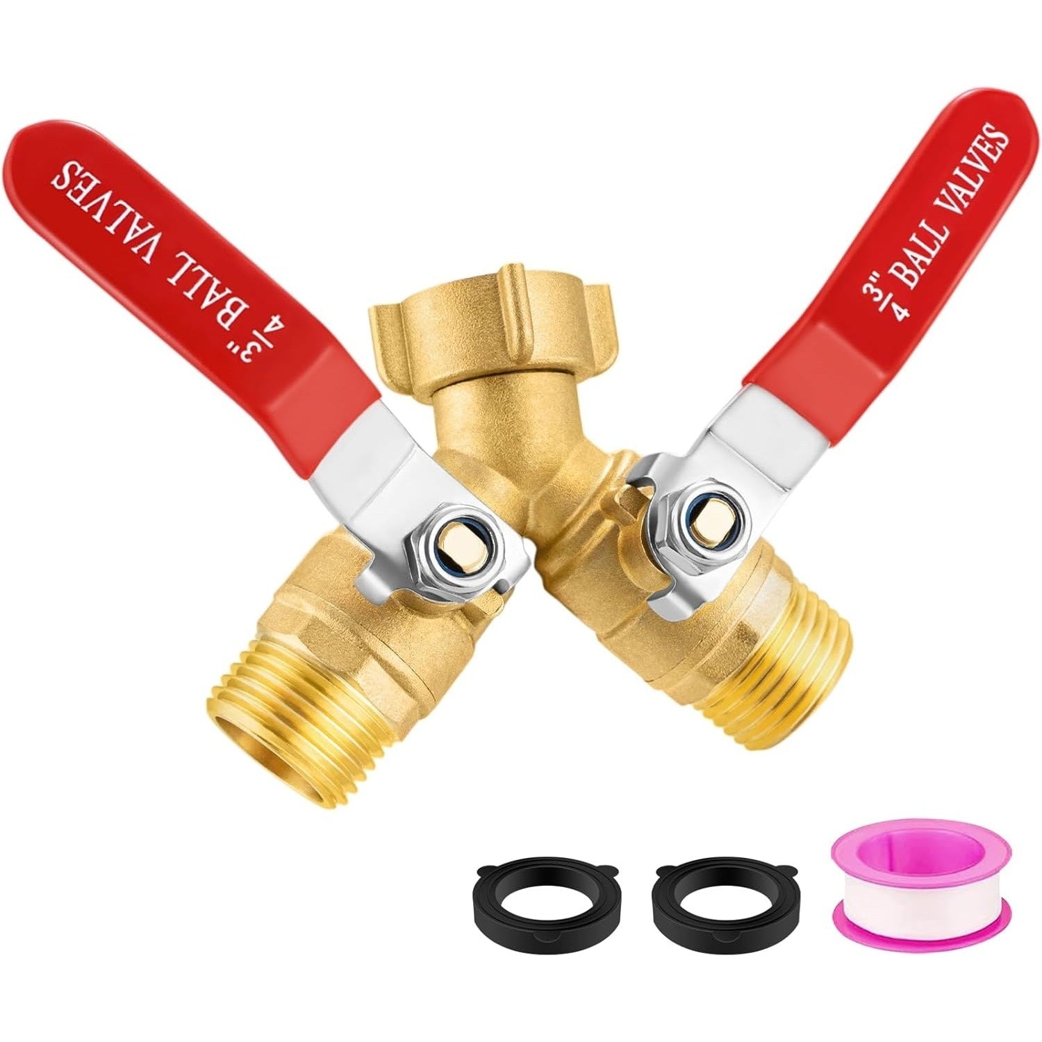 Brass Y-Valve Garden Hose Splitter – 3/4" by Snagg A Valve