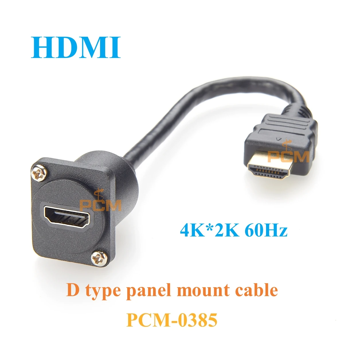 HDMI Chassis Mount Extension Cable – Female to Male 4K/2K@60Hz Panel Mount Connector (0.2M)