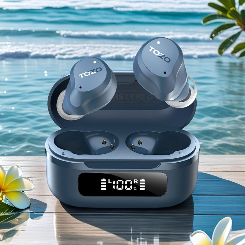 AI Smart Wireless Earbuds | ENC Noise Cancelling In-Ear Headphones (59H Battery, LED Display) by Snagg An EarBud