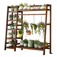 Large Bamboo Plant Shelf with Storage by Snagg A Rack