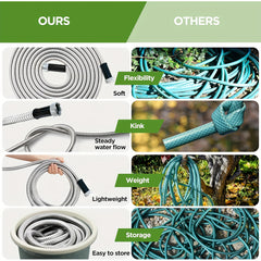 Garden Hose with 10 Function Spray Gun by Snagg A Garden Hose