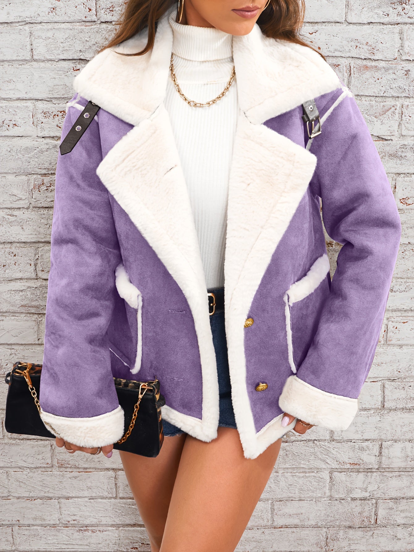 Women’s Lapel Plush Jacket by Snagg A Jacket