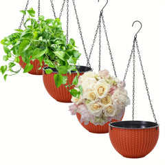4pcs Hanging Baskets with Chains by Snagg A Pot