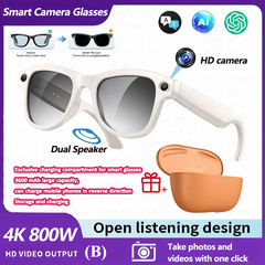 M02 Ultra AI Smart Glasses – 1080P HD Camera with 32GB Storage & Charging Case