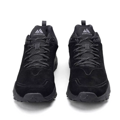 Men's Genuine Leather Hiking Shoes – Low-Cut Trekking Shoes, Black or Khaki