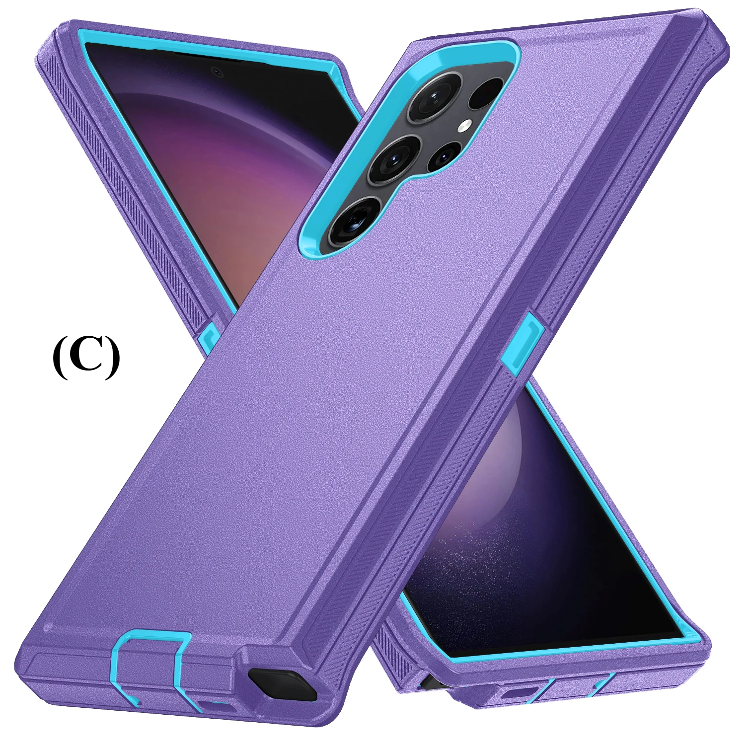Armor Shockproof Defender Case – for Samsung Galaxy S25 Series - C - Purple & Blue / Pc + tpu / Phone Cases Covers