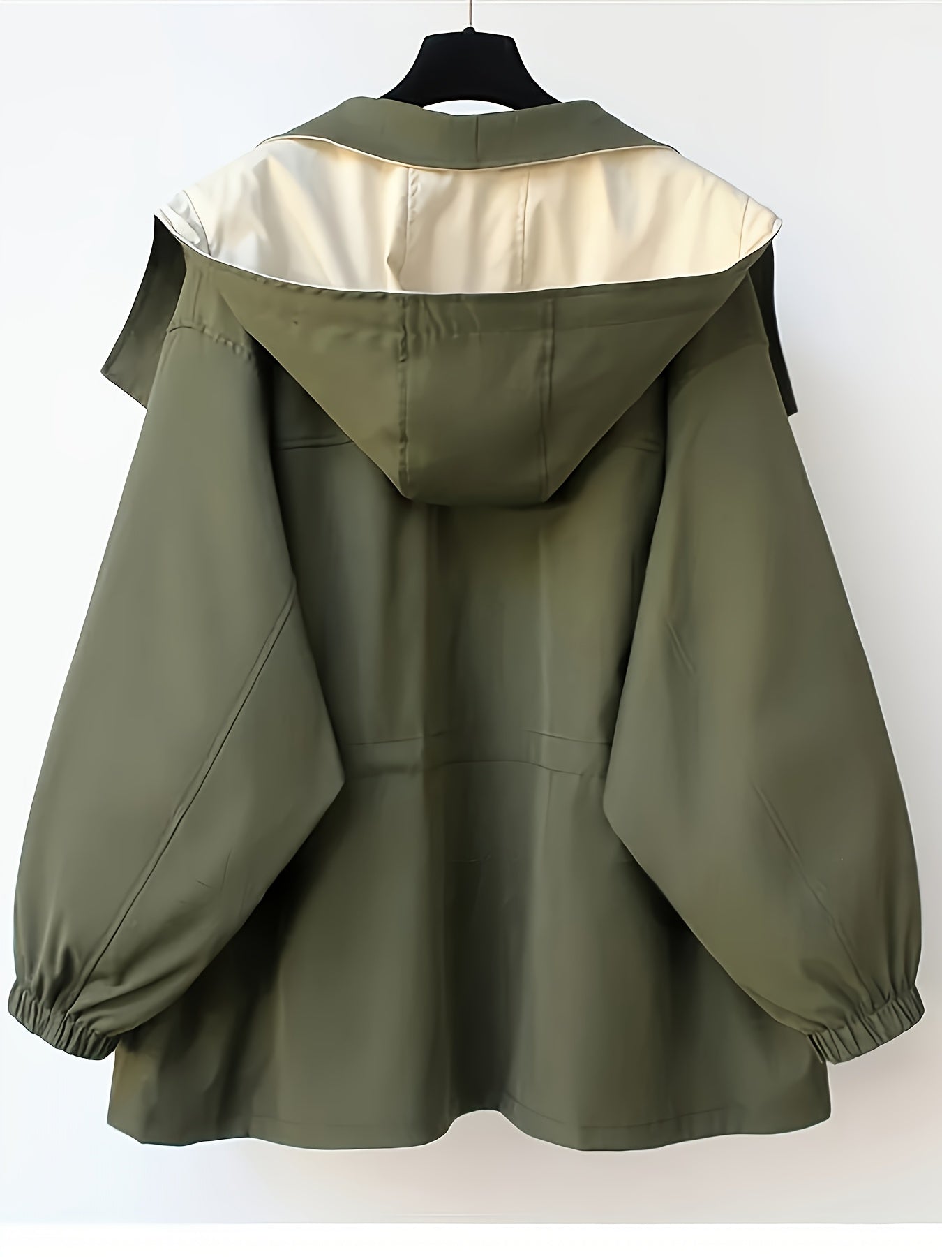 Unisex Two-Tone Hooded Trench Coat with Drawstring Waist by Snagg A Jacket