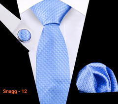 Classic Plaid Tie Set for Men - Necktie with Matching Pocket Square & Cufflinks - Snagg - 12 - Others In Fashion