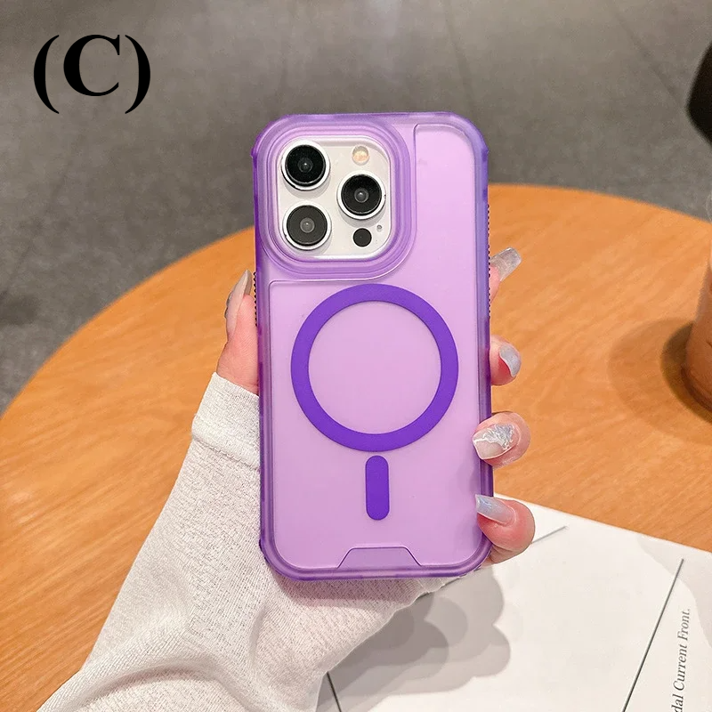 3 in 1 Magsafe Heavy Duty Armor Case - for IPhone 17 Series - C - Purple / For iPhone - Phone Cases & Covers