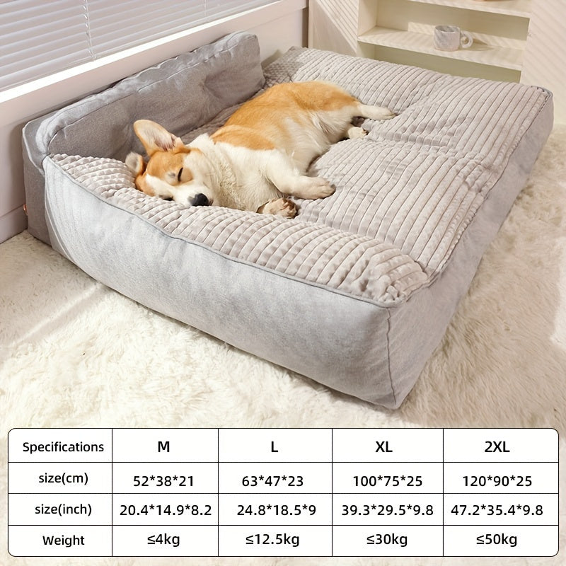Orthopedic Grey Stripe Dog Bed by Snagg A Pet Bed