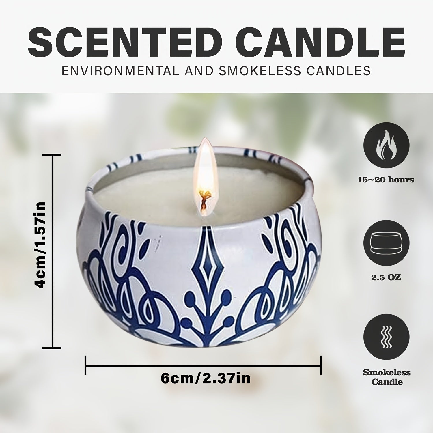 16 Piece Artisan Blue & White Porcelain Scented Candle Gift Box by Snagg A Candle