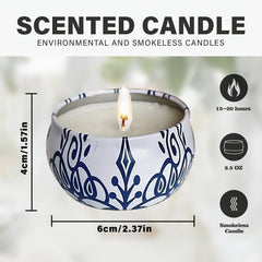 16 Piece Artisan Blue & White Porcelain Scented Candle Gift Box by Snagg A Candle