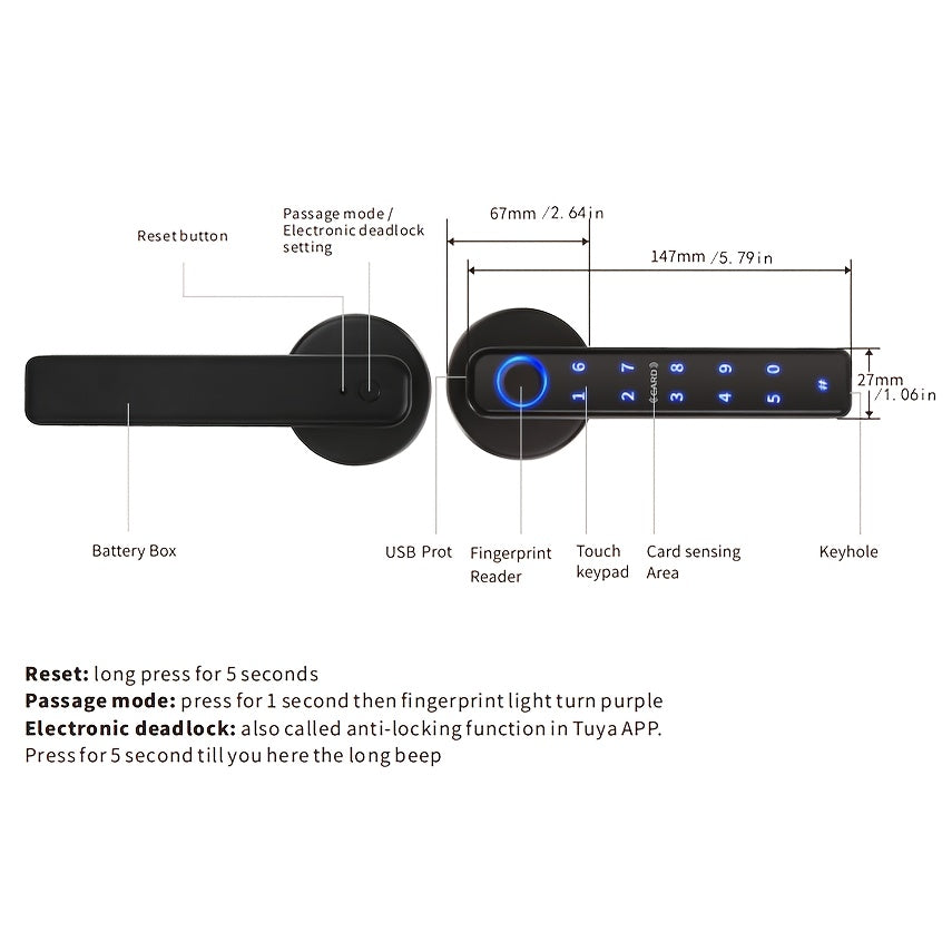 5 in 1 Smart Door Lock – Fingerprint, Password & Remote Access by Snagg A Smart Door Lock