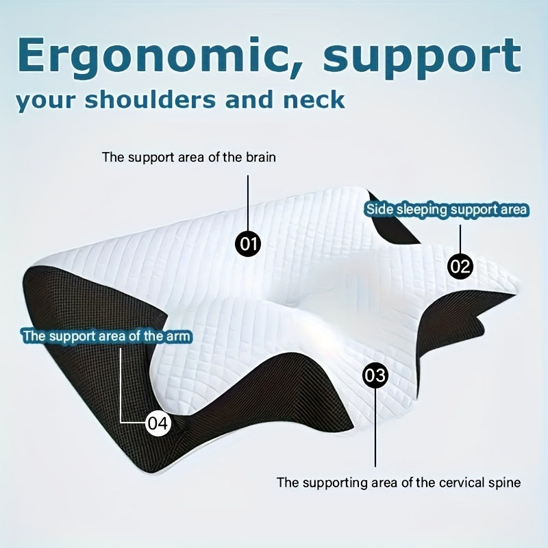 Ergonomic Neck Pillow – Contoured Memory Foam Support by Snagg A Pillow