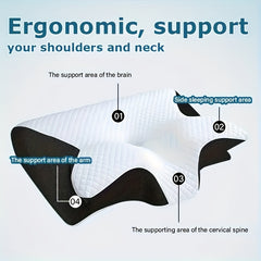 Ergonomic Neck Pillow – Contoured Memory Foam Support by Snagg A Pillow