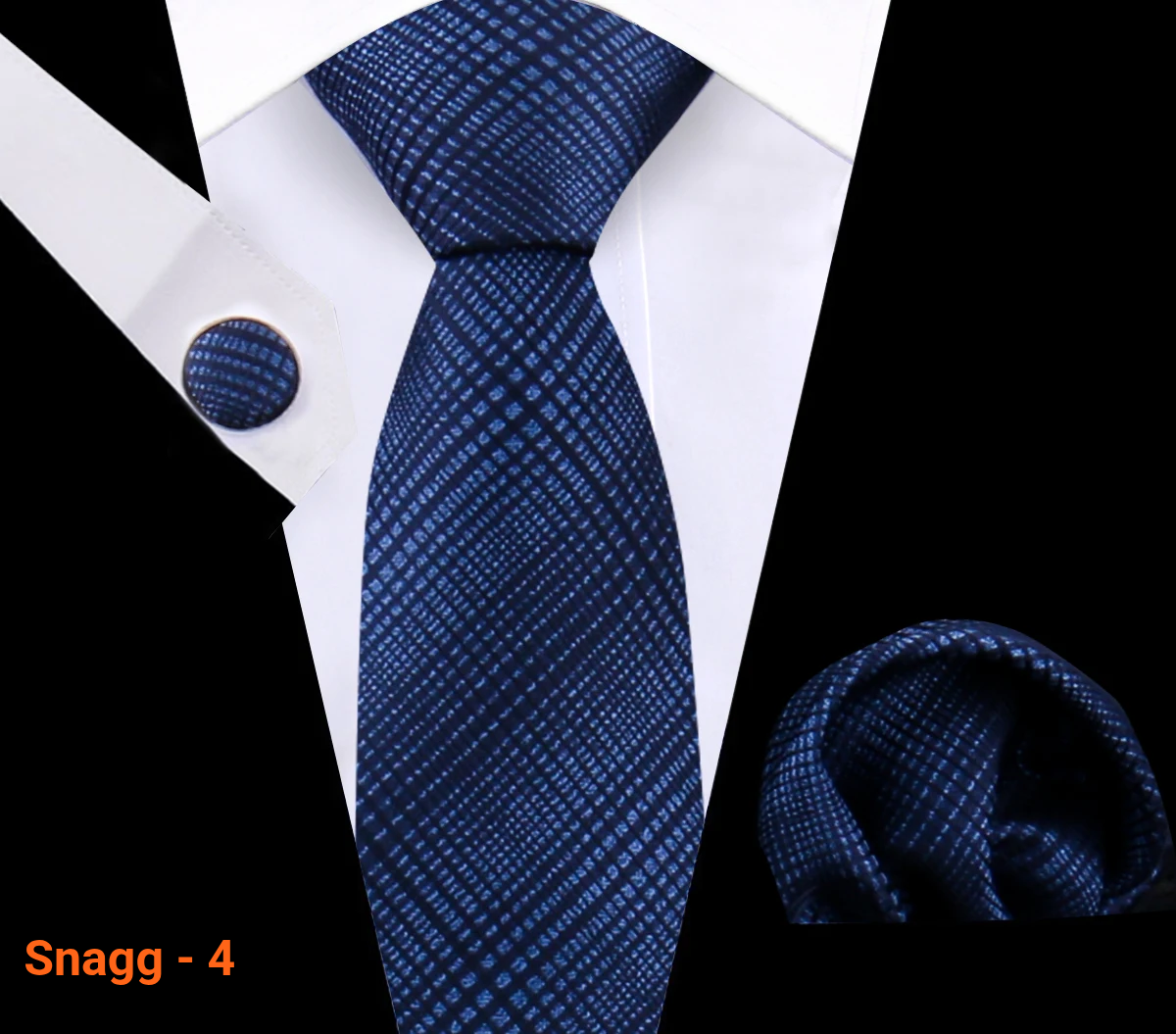 Classic Plaid Tie Set for Men - Necktie with Matching Pocket Square & Cufflinks - Snagg -4 - Others In Fashion
