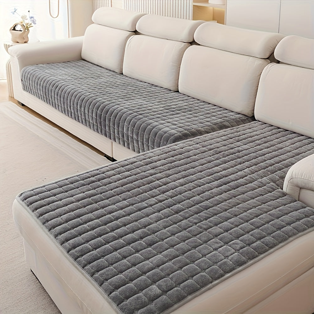 2pcs Elegant Quilted Flannel Sofa Cover Set by Snagg A Sofa Cover
