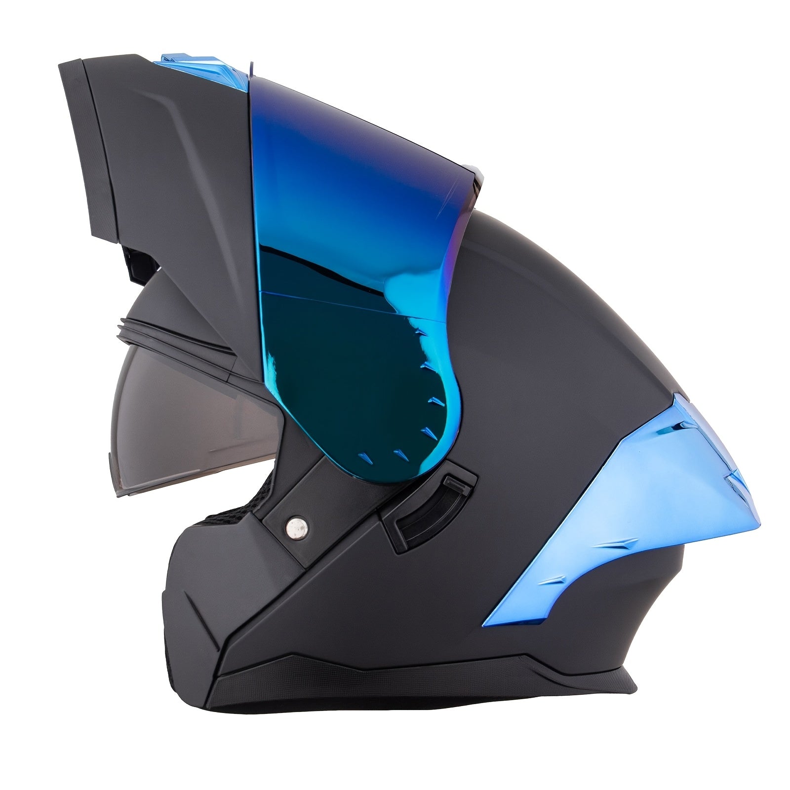 Dual Visor Flip Up Full Face Helmet with Quick Release Buckle by Snagg A Motorcycle Helmet