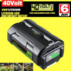 40 V 6.0 Ah Lithium-Ion Replacement Battery Compatible With Ryobi 40 V Cordless Tools & Chargers
