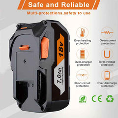 2 Pack 18 V 7.0 Ah Lithium-Ion Batteries — Replacement for Ridgid 18 V