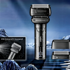Professional 9000 RPM Dual Purpose Foil Shaver – Titanium Flexing Foils & IPX6 Waterproof System