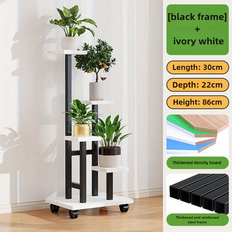 Modern Metal Plant Stand with Wheels by Snagg A Rack