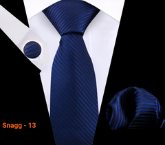 Classic Plaid Tie Set for Men - Necktie with Matching Pocket Square & Cufflinks - Snagg - 13 - Others In Fashion