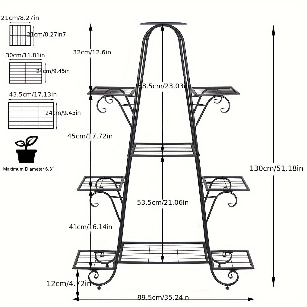 9 Tier Black Metal Plant Stand by Snagg A Rack