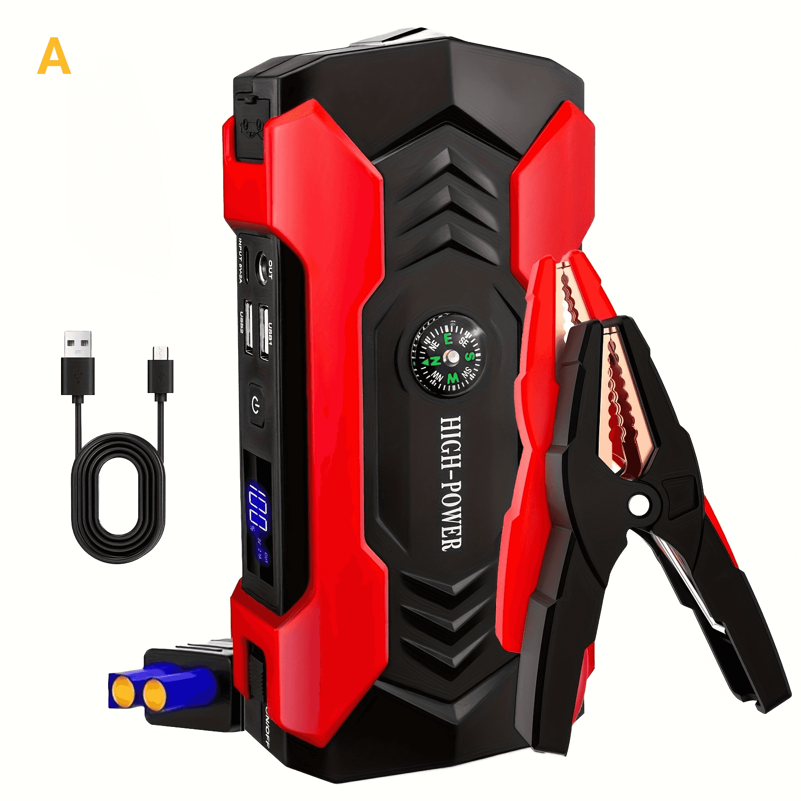7000A High Power Car Battery Jump Starter - Black - Roadside Essentials
