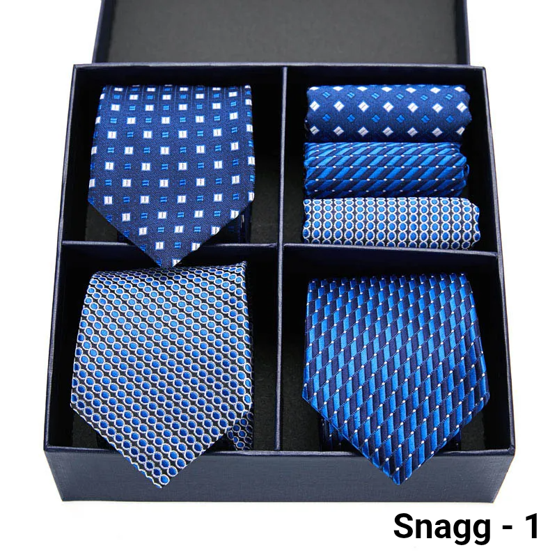 Luxury Men’s Silk Tie Set 3 Style Box