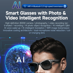 W610 AI Smart Glasses – 8MP HD Camera with 100+ Language Translation