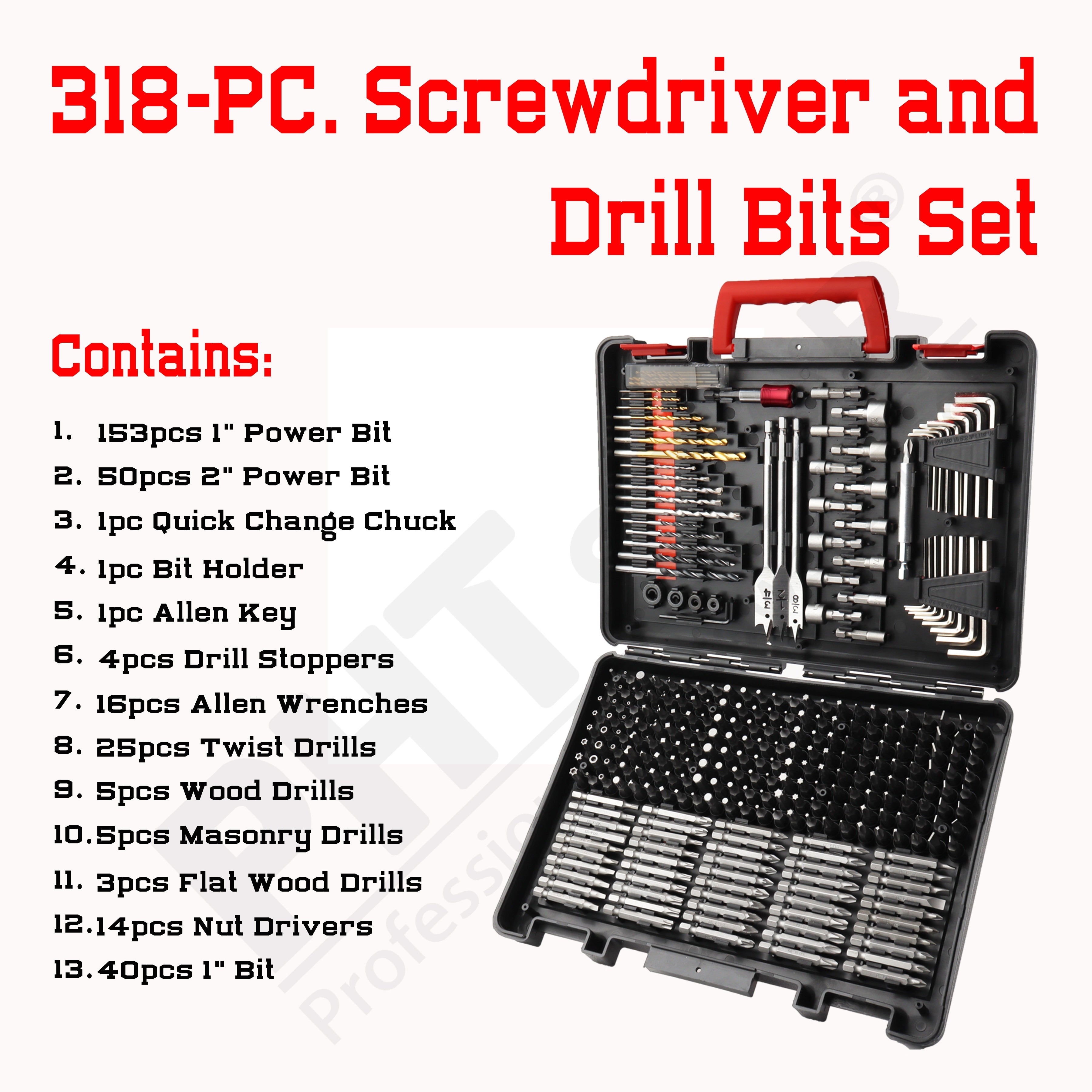 318PCS Screwdriver & Drill Bit Set