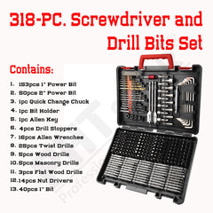 318PCS Screwdriver & Drill Bit Set