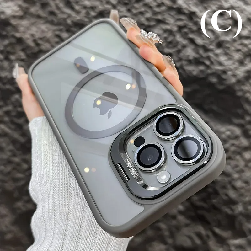 Luxury Magnetic Shockproof Full-Coverage Case - for iPhone 17 Series - C - Gray / For - Phone Cases & Covers