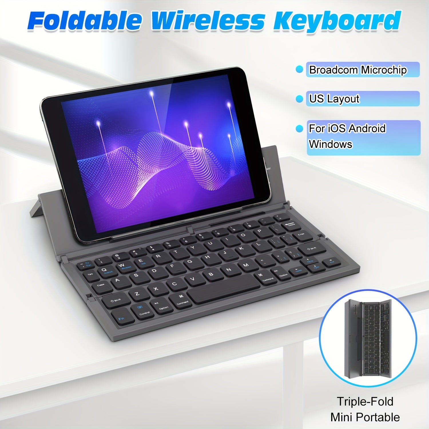 Portable Wireless Keyboard For IOS & Android Tablet by Snagg A Wireless Keyboard