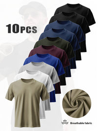 10-Pack Men’s Mesh Fitness T-Shirts - SnaggIt