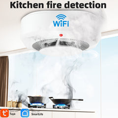 6 Pack Smart WiFi Smoke Detectors – Wireless Interconnected Fire Alarms with Voice Alerts by Snagg A Sensor Alarm